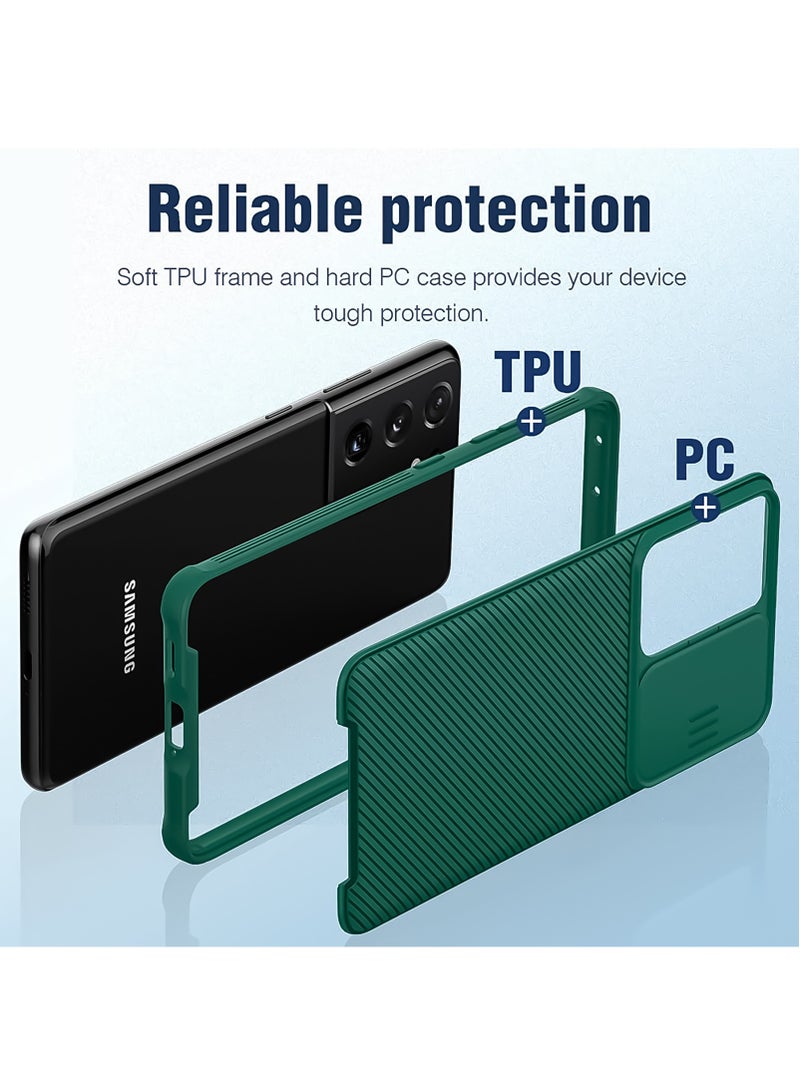 Nillkin Protective Case for Samsung Galaxy S23 FE 5G, TPU Shockproof Airbags Frame with Camera Lens Protection Slide Cover, PC Anti-Fingerprint Mobile Back Cover, 6.4-inch Slim Fit Phone Cases (Green) - Image 5