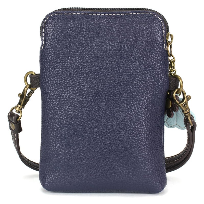 CHALA Ocean Collection Cell Phone Crossbody Purse-Women PU Leather/Canvas Multicolor Handbag with Adjustable Strap - Turtle A - navy - Image 2