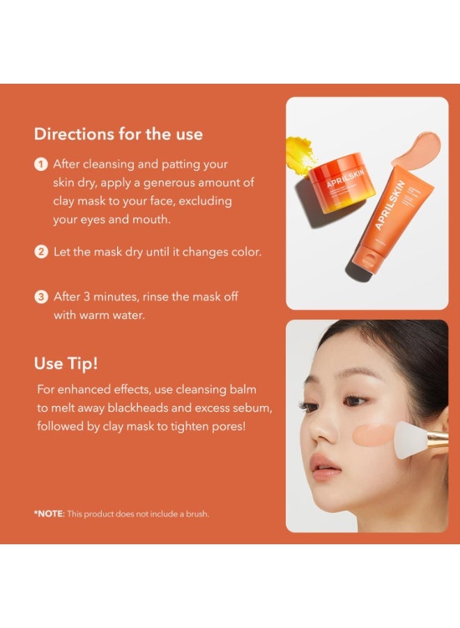APRILSKIN Carrotene Pore Clay Mask | 3-Min Deep Pore Cleansing with Kaolin Clay & Carotene for Blackhead Removal & Pore Tightening 100g - Image 4