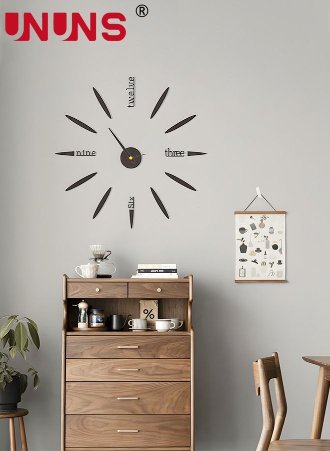 UNUNS DIY Wall Clock,3D Surface Mirror Wall Clock Modern Design Large Mute DIY Wall Watches Stickers For Living Room Bedroom Home Decor - Image 4