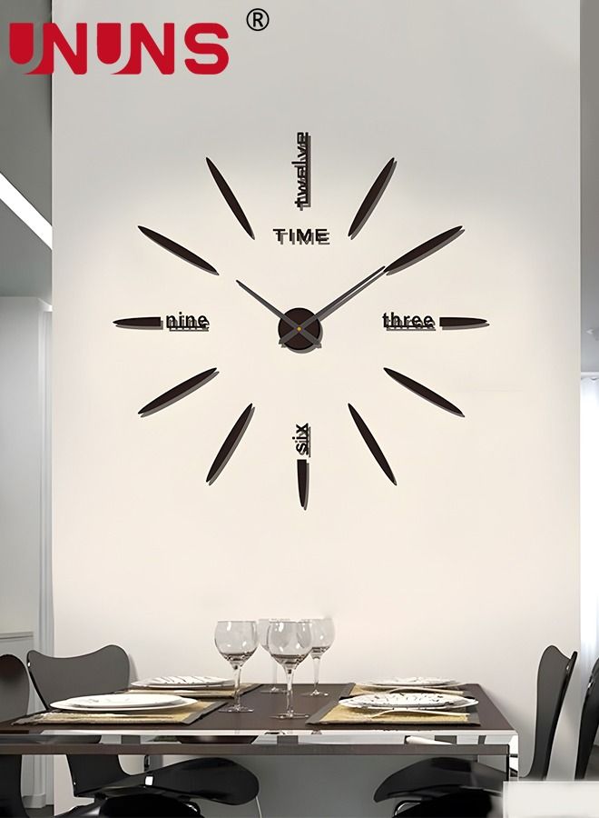UNUNS DIY Wall Clock,3D Surface Mirror Wall Clock Modern Design Large Mute DIY Wall Watches Stickers For Living Room Bedroom Home Decor - Image 1