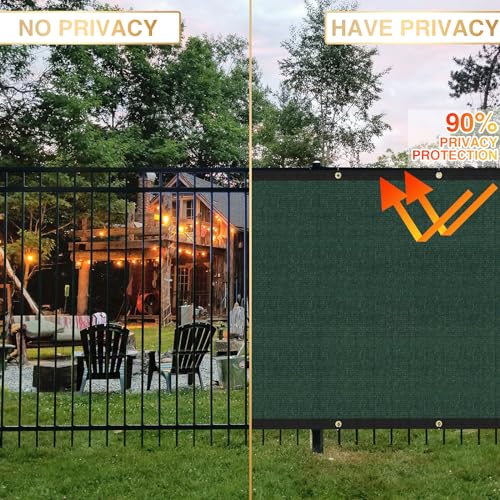 INFRANGE Privacy Fence Screen 5' x 20' Fencing Cover Heavy Duty Mesh Windscreen Cloth for Outdoor Garden Patio Backyard Chain Link Fence Green - Image 4