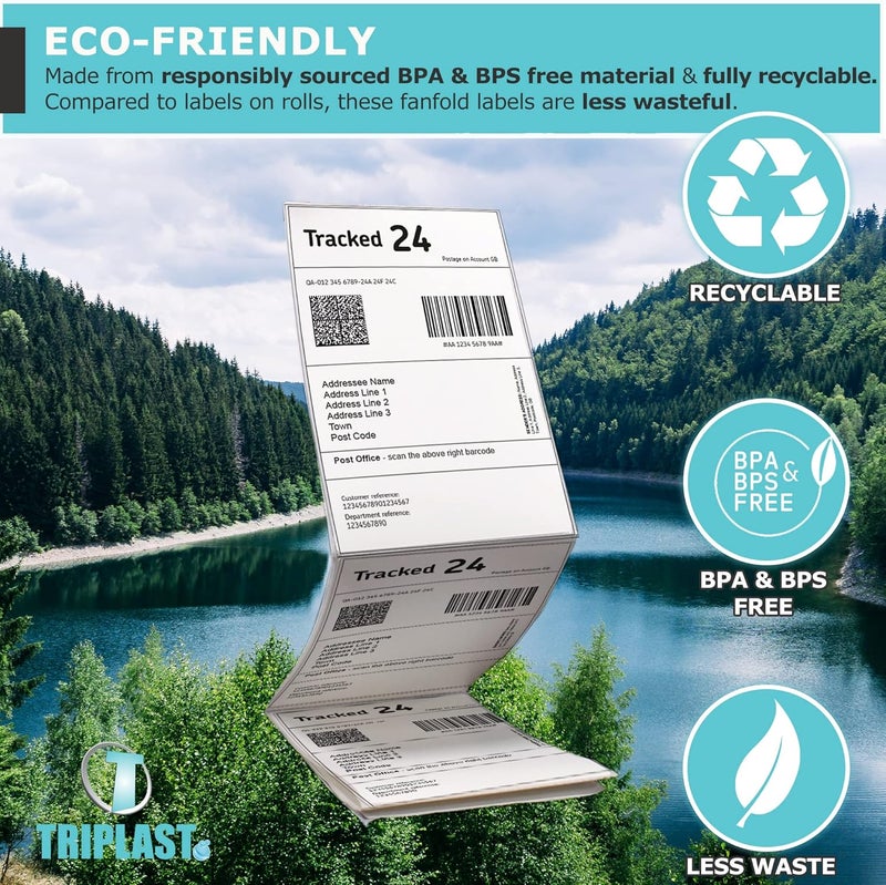Triplast 500 x White Fanfold Thermal Printer Labels (4x6 inch / 102x152mm) - Thermal Labels for Printing All Courier Shipping Labels - Compatible with Thermal Transfer & Direct Thermal Printers - Image 5