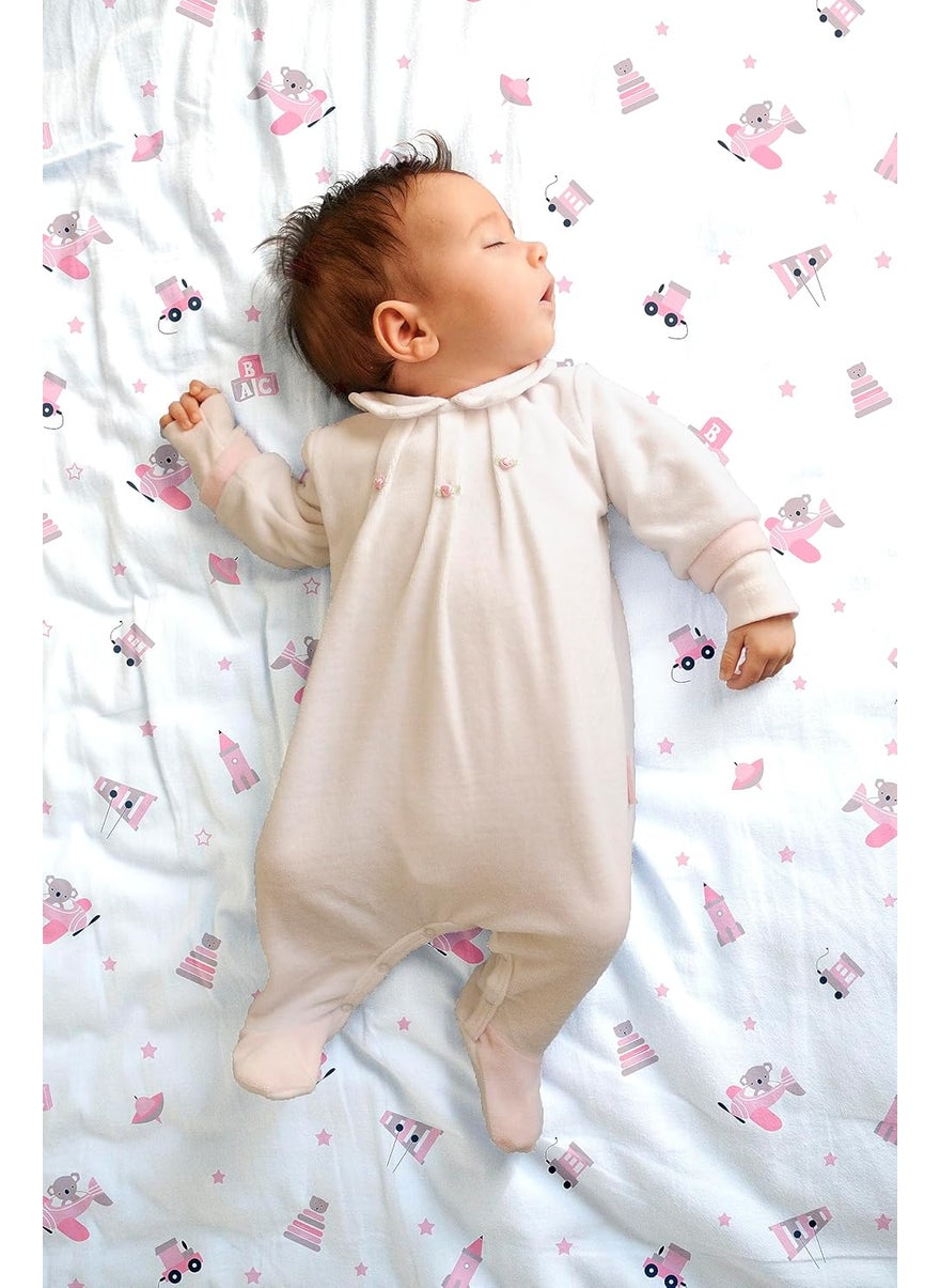 The White Cradle The White Cradle Flat Bed Sheet for Baby Cot Mattress Pure Organic Cotton Extra Large Super Soft Smooth Absorbent Breathable Twill Fabric for Infants Newborns Pink Koala  - Image 3
