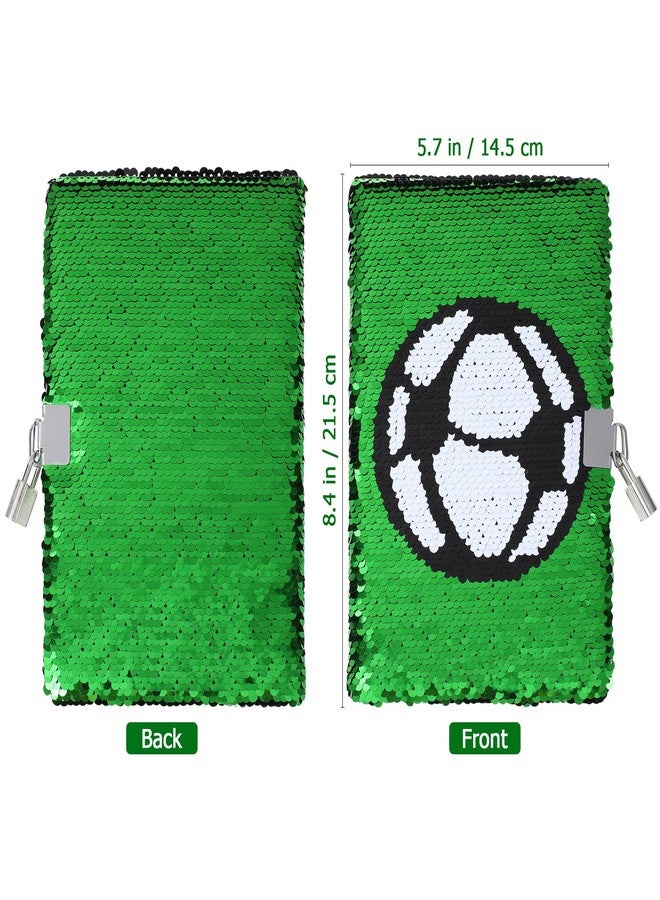 IMIKEYA Kids Diary With Lock: Football Diary Journals for Girls Boys Sequins Notebook Journal for Kids Girl with Lock and Keys Secret Boys s Notebook for s Birthday - Image 4