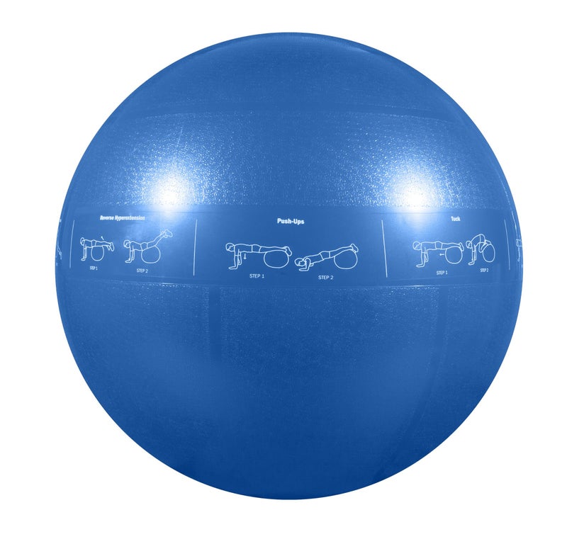 GoFit ProBall Stability Ball – Printed Exercise Ball for Yoga, Workout, Balance - Blue 55 cm,GF-55PRO - Image 1