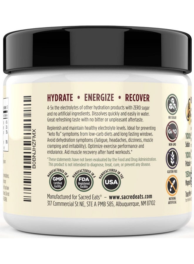 Sacred Eats Keto Electrolyte Powder & Hydration Supplement | 1000mg Potassium & Sodium, 150mg Magnesium | No Sugar & Stevia, Sweetened with Monk Fruit Only | Natural Mango (30 Servings) - Image 3