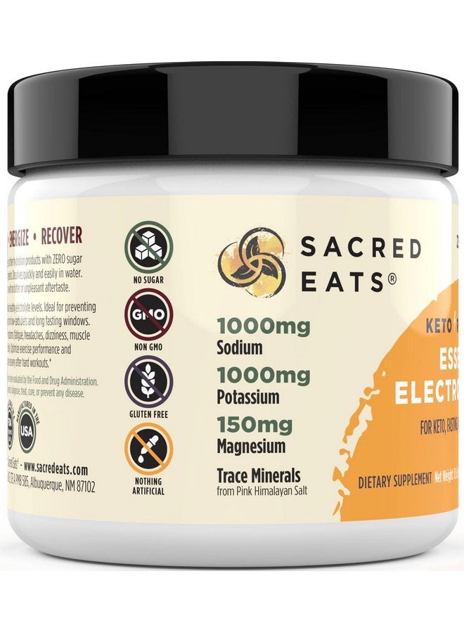 Sacred Eats Keto Electrolyte Powder & Hydration Supplement | 1000mg Potassium & Sodium, 150mg Magnesium | No Sugar & Stevia, Sweetened with Monk Fruit Only | Natural Mango (30 Servings) - Image 2