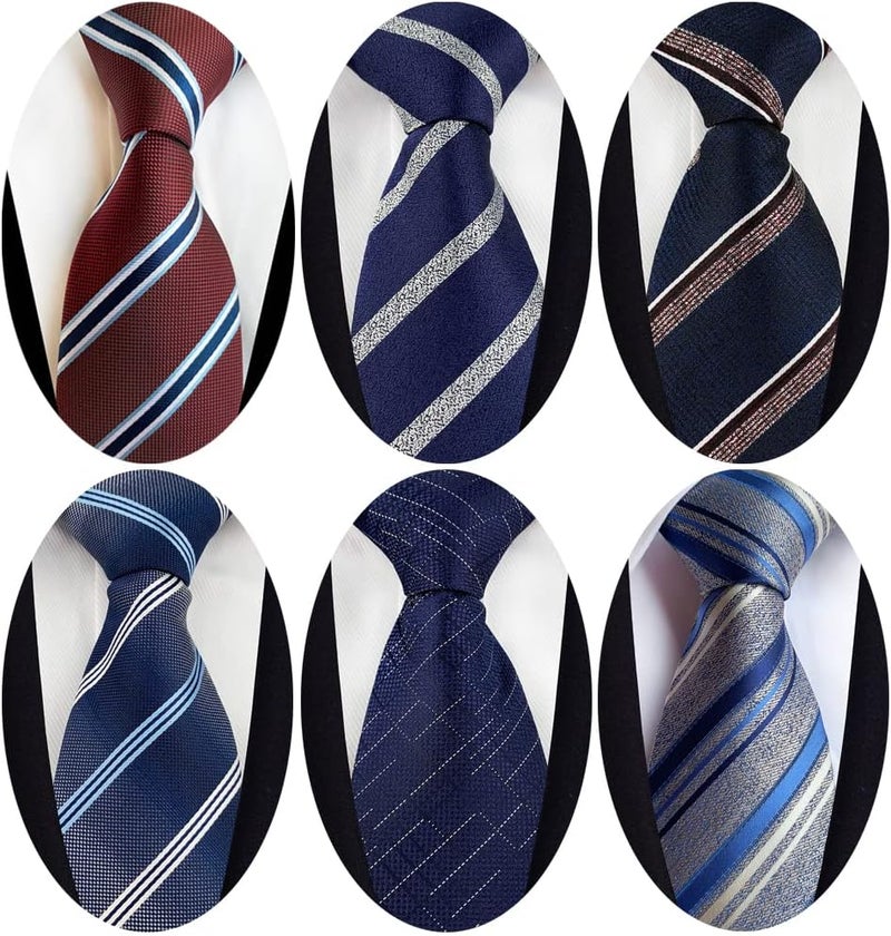 Adulove Men's Necktie Classic Silk Tie Woven Jacquard Neck Ties 6 PCS - Image 1