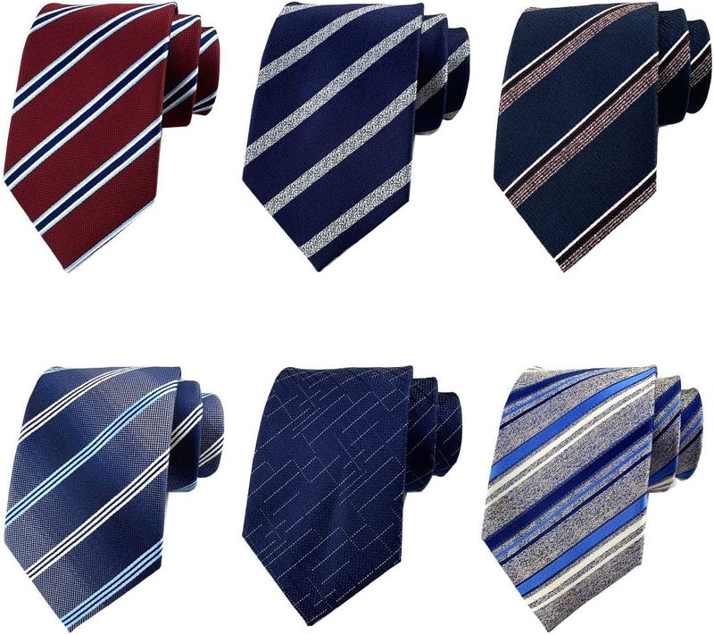 Adulove Men's Necktie Classic Silk Tie Woven Jacquard Neck Ties 6 PCS - Image 2