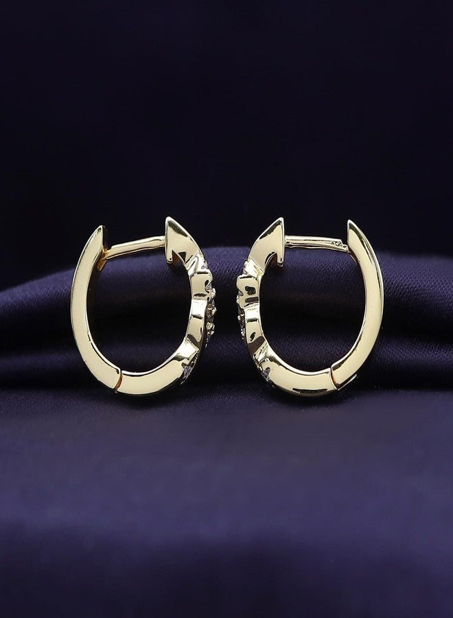 SAVEARTH DIAMONDS 18k Yellow Gold Plated Twisted Hoop Earrings | 1/10 Carat (ctw) Moissanite Diamond Hoop Earriings For Women | Jewelry Gifts For Her (0.10 Cttw) - Image 5