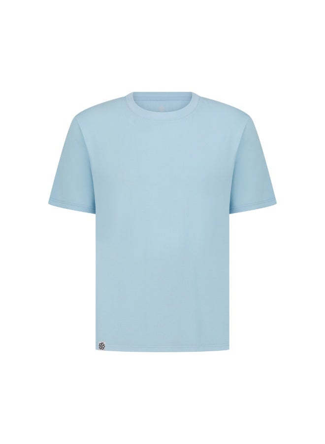 Men's short-sleeved sleepwear - sky blue - Image 3