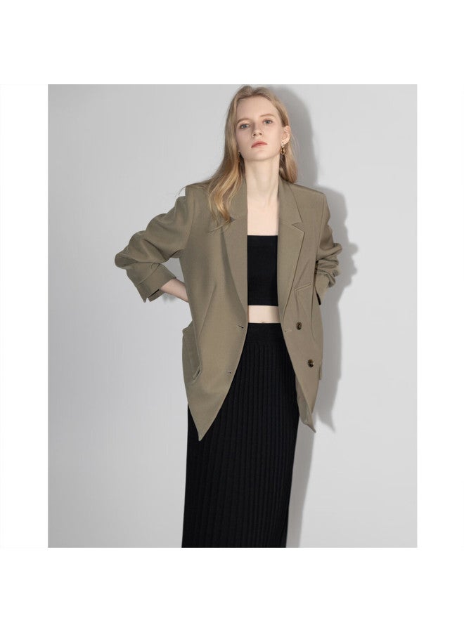 Dme Chic Lapel Shoulder Padded Blazer Women's Jacket - Image 1