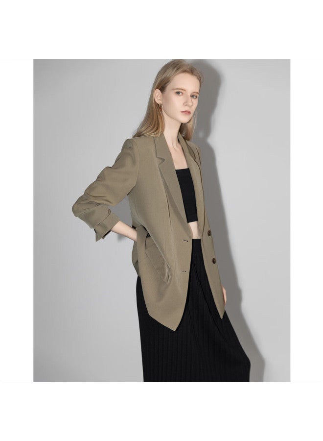 Dme Chic Lapel Shoulder Padded Blazer Women's Jacket - Image 4