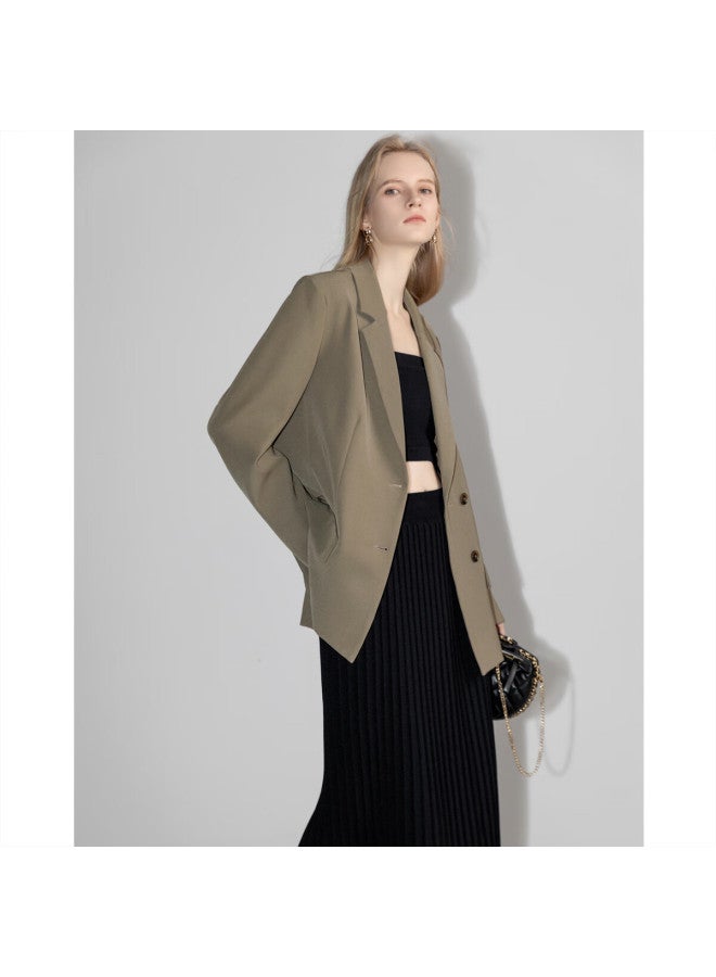 Dme Chic Lapel Shoulder Padded Blazer Women's Jacket - Image 2
