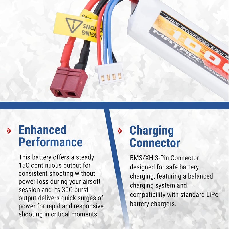 Evike Airsoft - Matrix High Performance 11.1V Butterfly Type Airsoft Li-Ion Battery (Model: 2000mAh - 15C / Small Tam) - Image 4