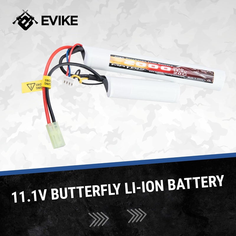 Evike Airsoft - Matrix High Performance 11.1V Butterfly Type Airsoft Li-Ion Battery (Model: 2000mAh - 15C / Small Tam) - Image 5