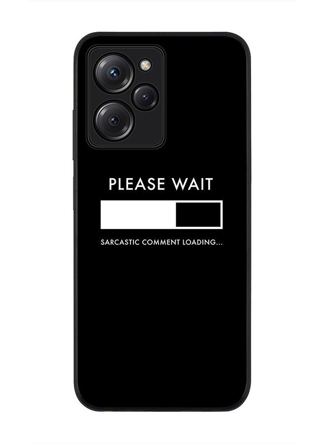 Stylizedd Rugged Black edge case for Poco X5 Pro Slim fit Soft Case Flexible Rubber Edges Anti Drop TPU Gel Thin Cover - Please Wait - Image 1