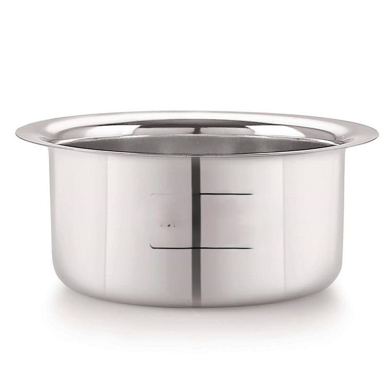 SHIFA CRAFT Stainless Steel 2 Liter Patila/Dekchi/Bhagona for Boiling Milk, Cooking Rice TOPE 2000 ML (Color - Silver) - Image 1