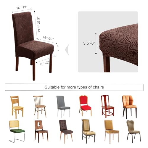 YUEANG Dining Chair Covers, Chair Covers for Dining Room Stretch Parsons Chair Slipcover, for Dining Room Kitchen Chair Protector Cover, Removable, Washable (Chocolate, 4 Pack) - Image 5