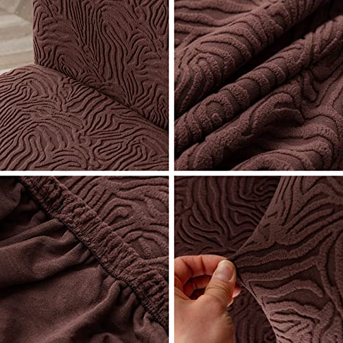YUEANG Dining Chair Covers, Chair Covers for Dining Room Stretch Parsons Chair Slipcover, for Dining Room Kitchen Chair Protector Cover, Removable, Washable (Chocolate, 4 Pack) - Image 4