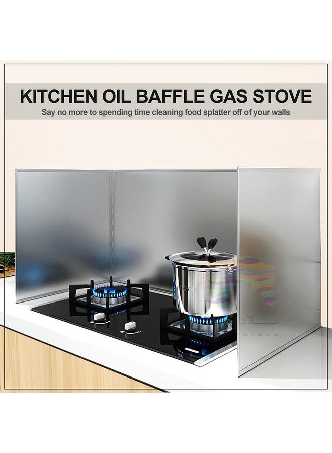 Milad MILAD Stainless Steel Oil Baffle Splatter Shield Guard for Kitchen(76 L x 38 W x 38 H CM's, 4 fold)  - Image 2