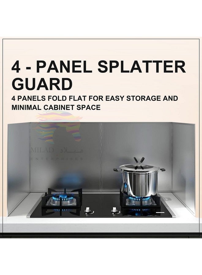 Milad MILAD Stainless Steel Oil Baffle Splatter Shield Guard for Kitchen(76 L x 38 W x 38 H CM's, 4 fold)  - Image 3