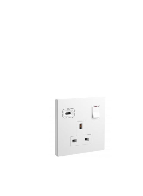 Legrand Universal Switch Socket 1Gang + USB C-Type Galion White