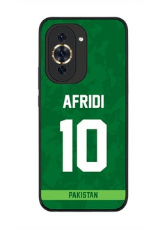 Cover for Huawei nova 10 4G Case , Rugged Black Slim fit Soft Flexible Thin Protective Phone Cases - Player Name - AFRIDI, Jersey Number- 10
