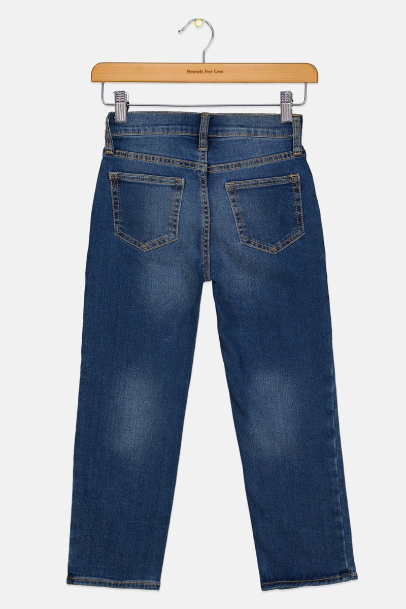 GAP Kids Boy Washed Stretchable Denim Jeans, Blue - Image 2