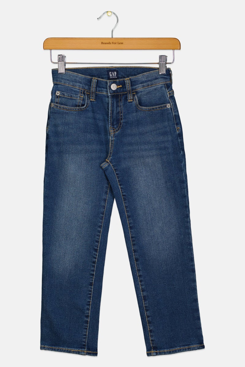 GAP Kids Boy Washed Stretchable Denim Jeans, Blue - Image 1