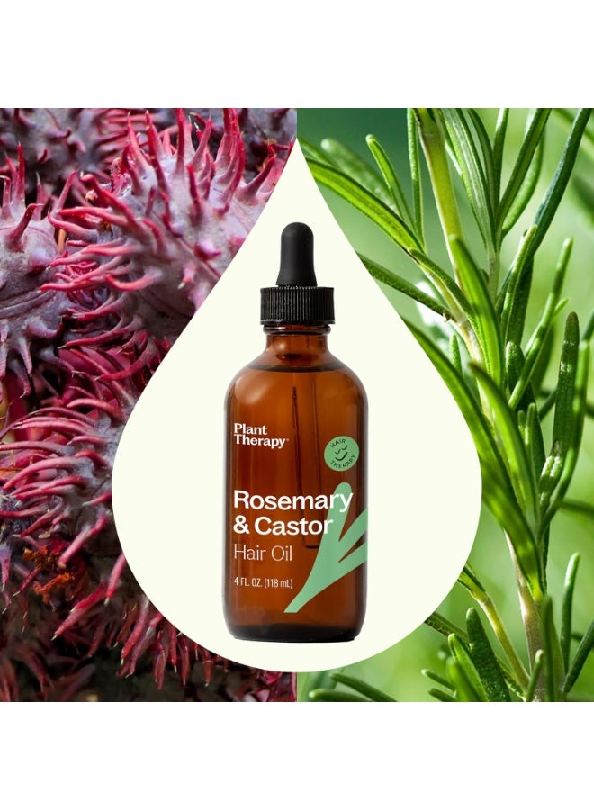 Plant Therapy زيت إكليل الجبل وزيت الخروع من بلانت ثيرابي - 4 أونصات علاج للشعر للنمو، اللمعان، النعومة، فروة رأس صحية وقناع للشعر - Image 3