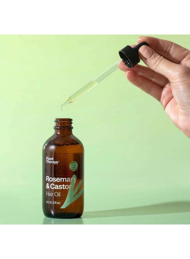 Plant Therapy زيت إكليل الجبل وزيت الخروع من بلانت ثيرابي - 4 أونصات علاج للشعر للنمو، اللمعان، النعومة، فروة رأس صحية وقناع للشعر - Image 2