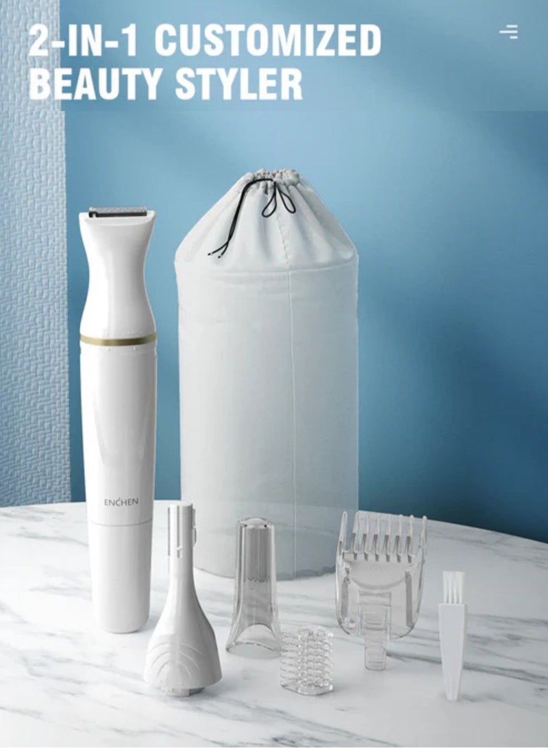 ENCHEN Facial Hair Remover & Eyebrow Trimmer for Women , 3-in-1 – Bikini, Face & Eyebrow Grooming, Waterproof, Battery-Powered, Safe & Gentle Precision Trimming - Image 2