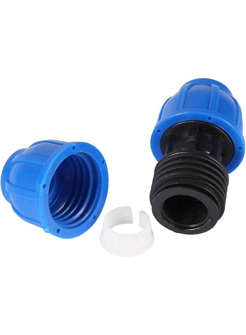 SOLARAE Water Pipe Connector, 5Pcs PE Plastic 20mm to 20mm Straight Pipe Connection Adapter, Quick Connect Hose End Connector Kit for Water Gun and Pipe - Image 2