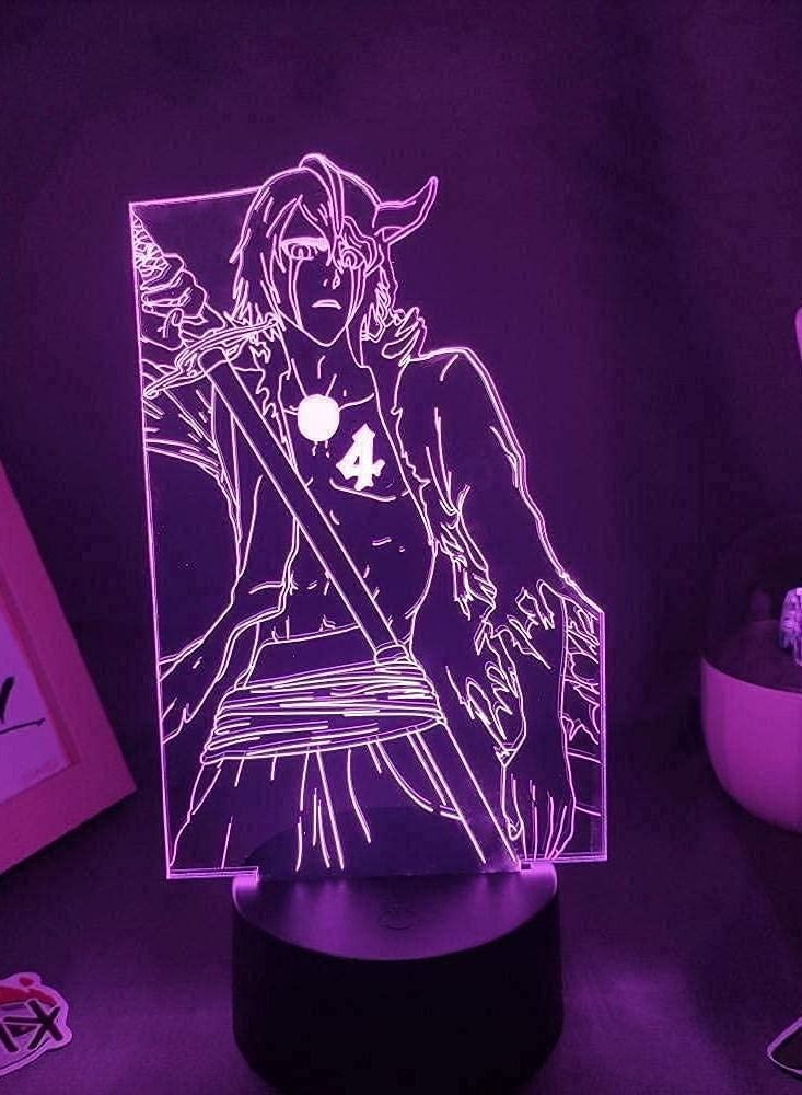 althiqahkey 3D Illusion Lamp Anime Night Light Anime Lamps Bleach Anime Figure Ulquiorra Cifer 3D Lamps Led Illusion Night Lights Cool Neon Gift 7 Colors Lighting - Image 3