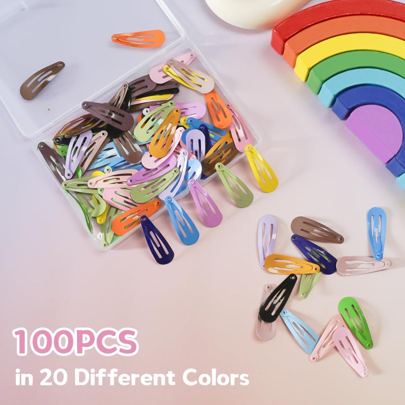 SLYFTE Snap Mini Hair Clips, 100PCS Premium Kids Barrettes Metal Non Slip Hair Bow Clips for Girls Toddler, 1.2 Inch 20 Colors - Image 4