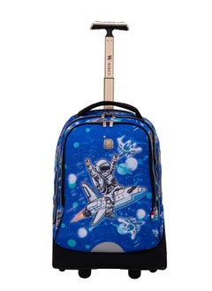 Wires 3 Piece Kids School Trolley Bag laptop compartment Big Wheels With Lunch bag & Pencil Case  - Image 2