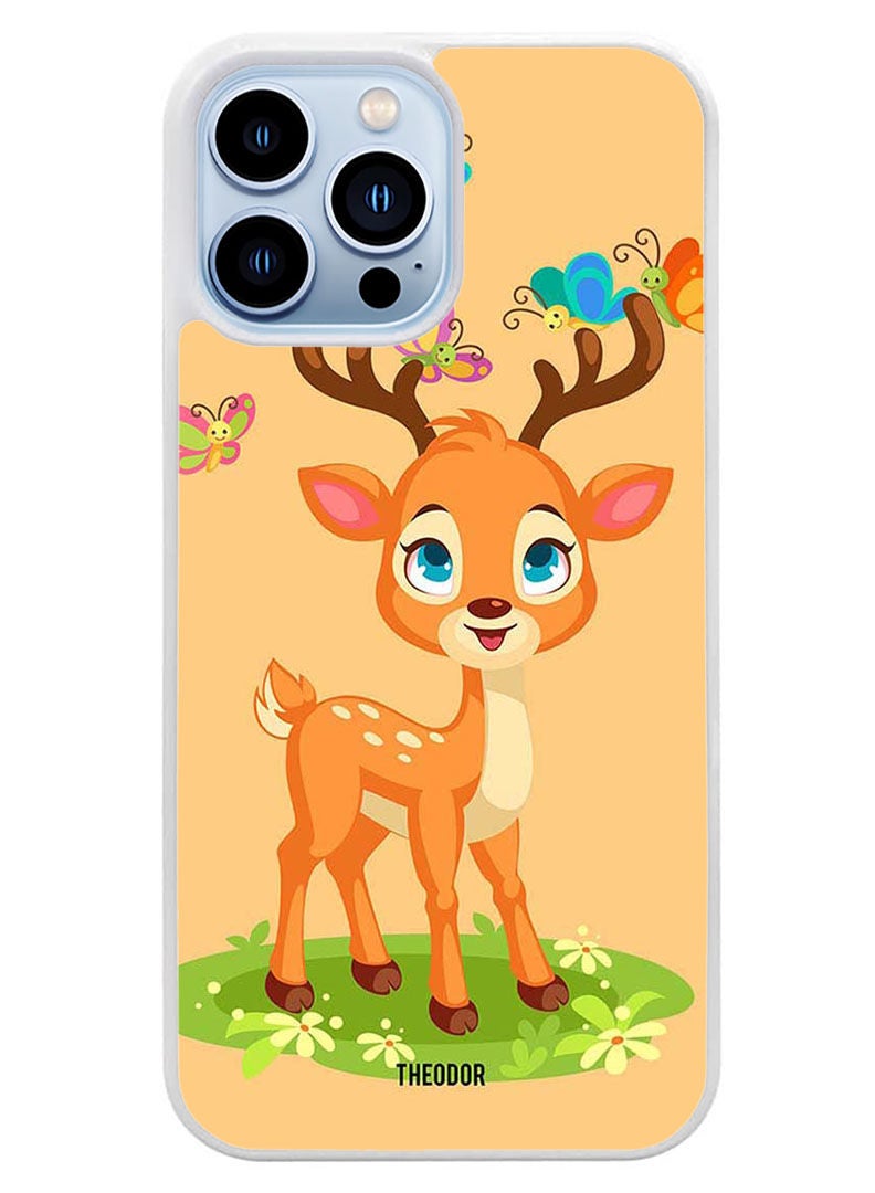 Theodor Protective Case Cover For APPLE IPHONE 14 Pro Deer(White Bumper) - Image 1