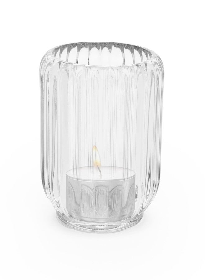 IMPULSE! Clara Votive Candle Holder Set of 3 - Clear Round Ribbed Glass | Elegant Centerpieces for Candles, Home Décor, Dinner Parties, Weddings & Room Decorations - 3.31" D x 3.31" H - Image 1