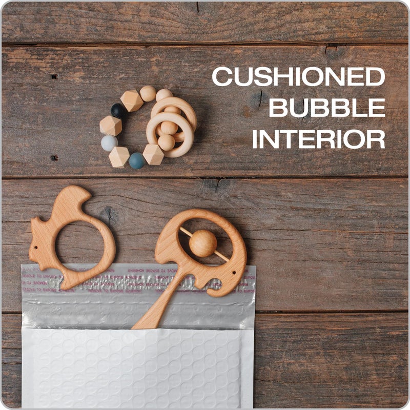 Quality Park Bubble Mailers, 6 x 9 Inch, White Poly Mailers, Padded Envelopes, Shipping Envelopes, Water Resistant, Self Seal, 50 Per Box (QUA85856), Plastic - Image 3