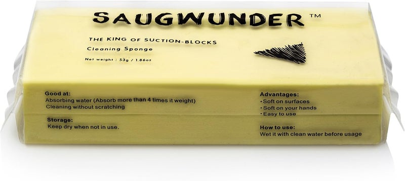 SAUGWUNDER Cleaning Sponge Super Absorbent Water Durable ^~ You Know 17.5×7.5×3.5 cm[6.9 x 3 x 1.38 inches] Use for Household Clean Cars/Boats The dust and Dirt on Furnitures,Bathtubs&etc.(Yellow) - Image 2