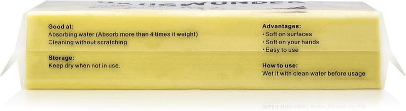 SAUGWUNDER Cleaning Sponge Super Absorbent Water Durable ^~ You Know 17.5×7.5×3.5 cm[6.9 x 3 x 1.38 inches] Use for Household Clean Cars/Boats The dust and Dirt on Furnitures,Bathtubs&etc.(Yellow) - Image 4