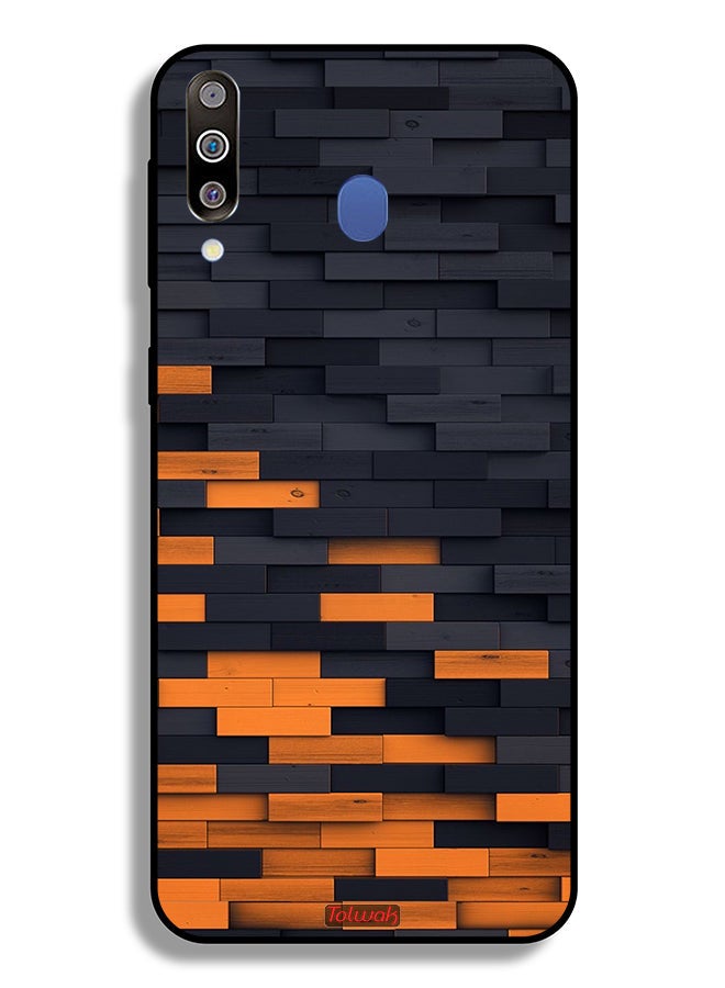 Tolwak Samsung Galaxy M30 Protective Case Cover Wooden Wall - Image 2