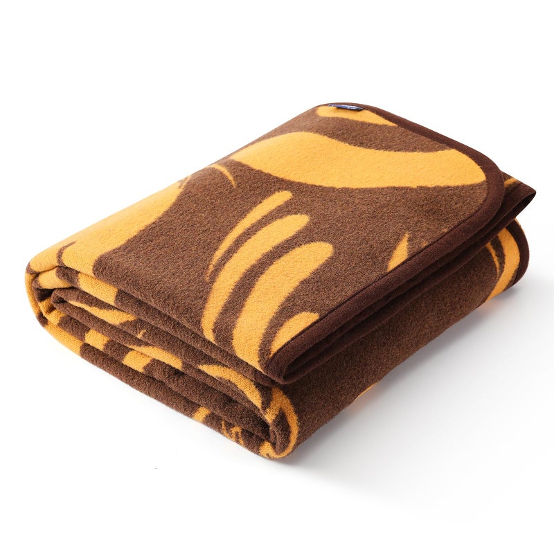 ACUSHLA Merino Wool Blanket - Soft Warm Thick Washable Large Throw Blanket for Camping Bed Couch Outdoor Travel All Weather, Rainforest Brown 79X63 - Image 1