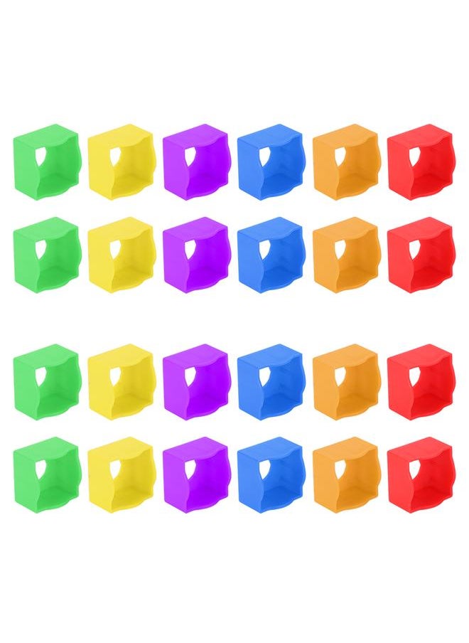 Thoraya 24PCS Plastic Portable Multi Color Billiard Pool Cue Chalk Holder Protective Cover Case Snooker Player Club Accessories  - Image 3
