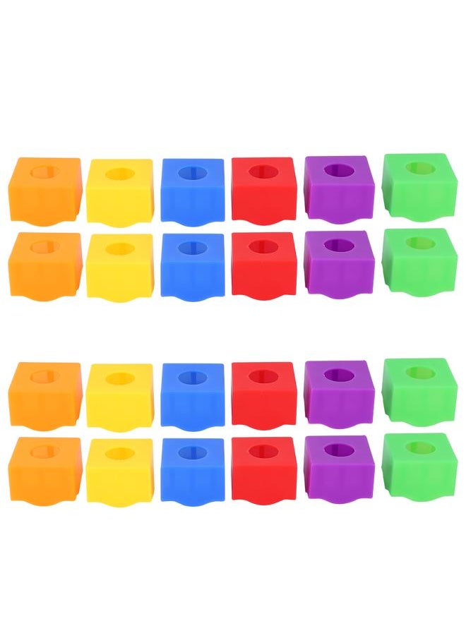 Thoraya 24PCS Plastic Portable Multi Color Billiard Pool Cue Chalk Holder Protective Cover Case Snooker Player Club Accessories  - Image 1