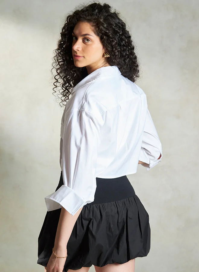 Virgio VIRGIO 100% Cotton Crop Shirt With Cargo Pockets