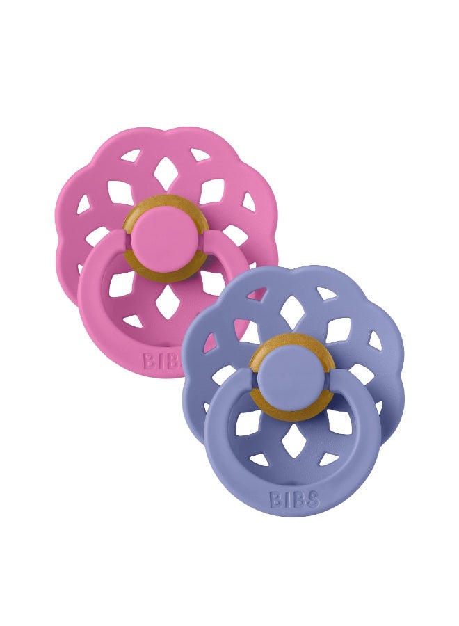 BIBS Pacifier Boheme 2 PACK Latex Size 1 Bubblegum/Peri - Image 1
