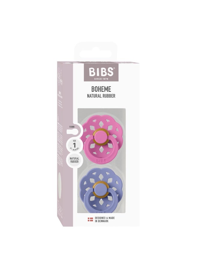 BIBS Pacifier Boheme 2 PACK Latex Size 1 Bubblegum/Peri - Image 3